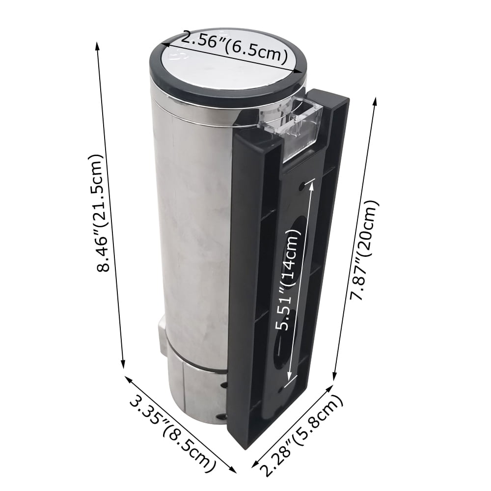INTSUPERMAI 400ML Soap Dispenser Wall Mount Silver Shampoo Shower Dispenser for Bathroom Hotel