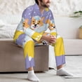 thumbnail image 7 of Yiaed Corgi Washing in Bathtub Print Men’s Pajamas Set - Long Sleeve Button Down Sleep Shirt and Pajama Bottoms Sleepwear Set Mens Pjs Sets Men's Pajama Bottoms-X-Large, 7 of 7