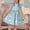 Blue A, variant on Girls Dress Flutter Sleeve Cute Bunny Print Summer Casual A-Line Dress for Teens Green Size 13