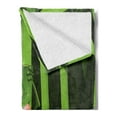 thumbnail image 2 of Animal Soft Flannel Fleece Throw Blanket, Funny Illustration of Friendly Fun Frog on Stem of the Bamboo Jungle Trees Nature, Cozy Plush for Indoor and Outdoor Use, 50" x 70", Green, by Ambesonne, 2 of 5