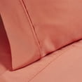thumbnail image 5 of Superior Solid 1200-Thread Count Cotton Blend Sheet Set, Queen, Coral, 5 of 6