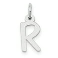 thumbnail image 1 of Diamond2Deal 14K White Gold Small Slanted Block Letter R Initial Pendant for Women, 1 of 6