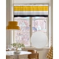 thumbnail image 4 of Farmhouse Yellow Kitchen Valances for Windows Farmhouse Linen Window Valance Curtain for Living Room Window Treatment Gradient Black White Wood Grain Retro Valance Rod Pocket Topper, 60 x 18 Inch, 4 of 6