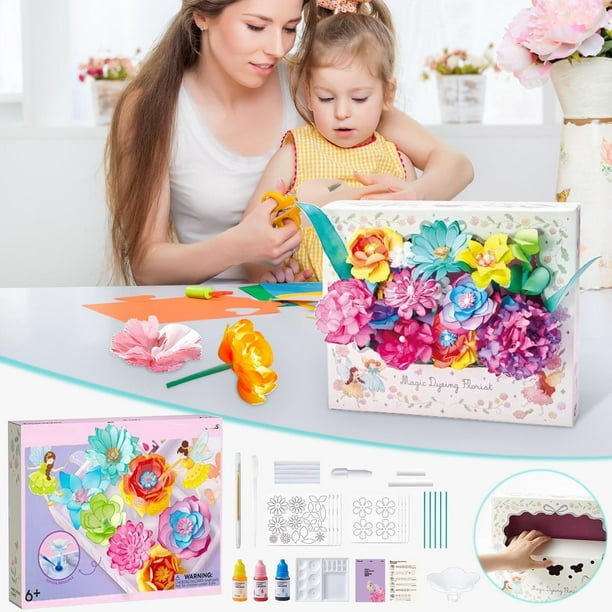 Kit de adornos DIY, bricolaje para el hogar, kit de 2 piezas de flores de pétalos, kit de arte de flores de pétalos, arte: flores mágicas, más de una docena de tipos de flores, colores para combinar l