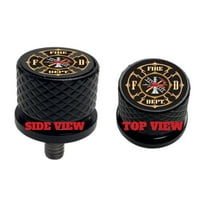 Fire Fighter Cross Large Knurled Aluminum Rear 1/4-20 Black Seat Bolt Fits Harley Davidson 1996-2024 . Custom Made In the USA