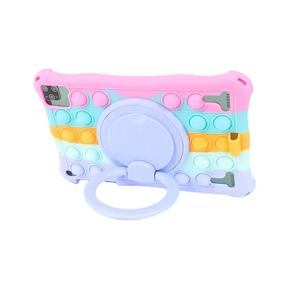 10.1"Universal Shockproof Soft Silicon Kids Friendly Tablet Case 10 10.1 inch Lightweight Cover Stand Funda 25*16CM/9.84x6.3inch CPink NO Strap NOPen 10.1 Universal case
