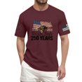 thumbnail image 2 of Hogleaql Patriotic 250th Anniversary T-Shirt Men's 1776-2026 Crew Neck American Flag Print Short Sleeve T-Shirt Patriotic Dressy Independence Day Themed Loose Tshirt Wine 3XL, 2 of 6