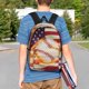 thumbnail image 4 of Disketp Baseball Ball With Flag Mochila Escolar de 15 Pulgadas, Mochila Ligera para Estudiantes, Viajes y Trabajo, Cómoda y Resistente para el Uso Diario, 4 of 6