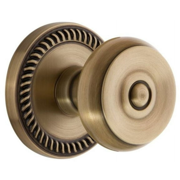 Grandeur Newbou_Sd_Na Newport Solid Brass Rose Single Dummy Door Knob - Brass