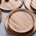 thumbnail image 3 of Opvise Premium Acacia Wood Round Serving Tray with Raised Edge - Multi-Purpose Decorative Tray for Coffee Table, Snacks, Candles, Home Office Farmhouse Decor (S & L Sizes), 3 of 7