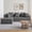 Gray, variant on DTTRA 106.5 in Convertible L Shaped Sectional Sofa Bed, Multi Functional Corduroy Floor Couch with High Resilience Foam and 1300 lbs Capacity, Cream White