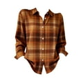 thumbnail image 4 of Aoiroe Women Fall Clothes,Blouses For Women Dressy Casual,Fall Outfits For Women 2025,Womens Fall Tops,Fashion Clothing,Plaid Button Up Women,Fall Fashion Must Haves,Brown,L, 4 of 4