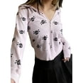 thumbnail image 2 of SAYOO Women Zip Up Hoodie with Pockets, Halloween Casual Skull Print Long Sleeve Crop Sweatshirt, 2 of 7