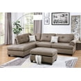 thumbnail image 5 of Mocha Color Reversible L/R Sectional Sofa set Polyfiber Cushion Chaise Sofa Ottoman Couch Living Room, 5 of 7