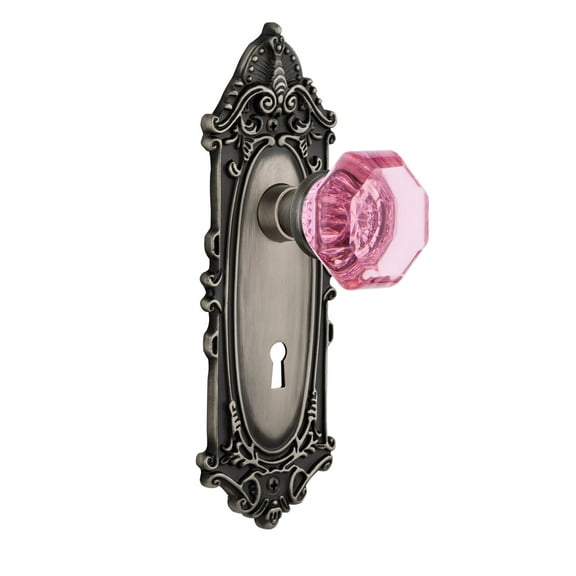 Nostalgic Warehouse Vicwap_Prv_234_Kh Victorian Rose Privacy Door Knob Set - Grey
