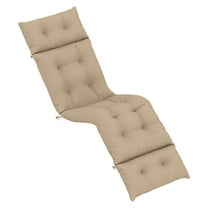 SAZYY Outdoor Chaise Lounge Cushion with Ties 74.8"x22"x4", Tufted Thick Patio Lounge Chair Pad Water Resistant for Pool Deck Sunbathing, Beige