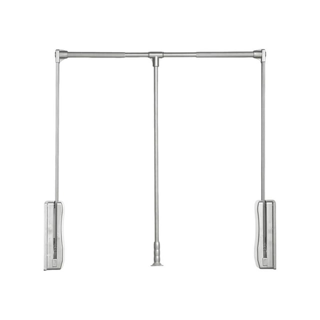 veasfak Tringle de Garde-Robe à Tirer vers le Bas en Alliage d'Aluminium, Robuste, Support à Vêtements, Cintre de Garde-Robe, Argent