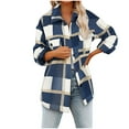 thumbnail image 2 of Turilly Womens Jackets Ladies Women Autunm and Winter Plaid Printed Long Sleeve Turn-down Collar Suit Cardigan Woolen Coat Tops, 2 of 6