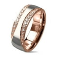 thumbnail image 4 of His Hers Wedding Ring Set 3 Piece Rose Gold Halo Cz Wedding Ring Set, 4 of 5