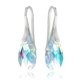 thumbnail image 1 of 925 Sterling Silver Drop Dangle Earrings with Blue Aurora Borealis Imitation Crystals, Hook Style, Elegant Design, 1 of 5