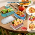 thumbnail image 2 of HFLWYWD Contenants à Collation en Silicone avec Couvercles, Contenant à Collation en Silicone Réutilisable à Double Compartiment, Étanche, Compatible Lave-Vaisselle, Boîte de Rangement pour Aliments pour Vinaigrette, Sauces, Voyage, Pique-Nique, Bureau, 2 of 7