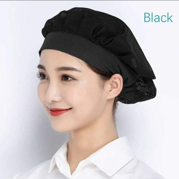 Cooker Chic Hotel Hair Nets Bundled Hair Food Service Nets Work Wear Cook Hat Cooking Hygienic Cap Chef Cap BLACK