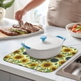 thumbnail image 2 of Microfiber Sunflower Kitchen Dish Drying Mat Foldable Absorbent Countertop Pad Floral Rack Drainer 16x18 Inch, 2 of 7