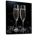 thumbnail image 2 of Designart "Black and White Champagne Essence I" Food & Beverage Framed Wall Art - Traditional White Champagne Entryway Framed Wall Art Print, 2 of 6