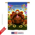 thumbnail image 2 of Breeze Decor 13051 Thanksgiving Gobble 2-Sided Vertical Impression House Flag - 28 x 40 in., 2 of 4