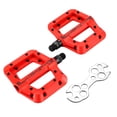 thumbnail image 2 of Zacro Bike Pedals, Nylon Non-Slip Mountain Bike Pedals Platform Bicycle Flat Pedals 9/16" with Wrench, Red, 2 of 9