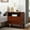 Walnut, variant on Fluted Pilasters Design Nightstand with Open Storage / Bedroom End Table for Storing CPAP Equipment