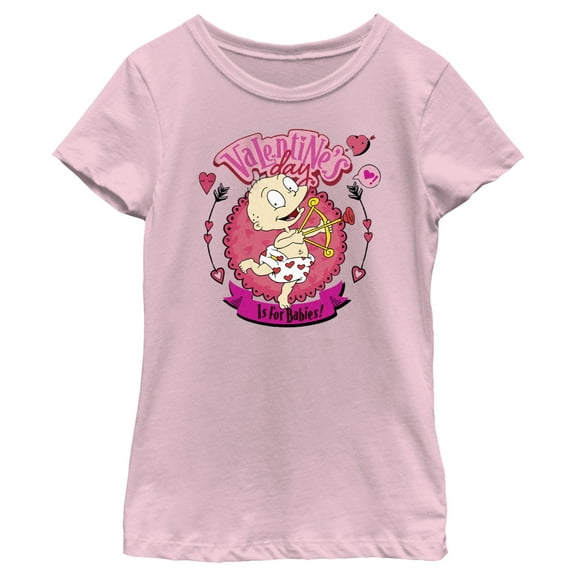 Girl's Rugrats Valentine's Day is for Babies  Graphic Tee Light Pink Small