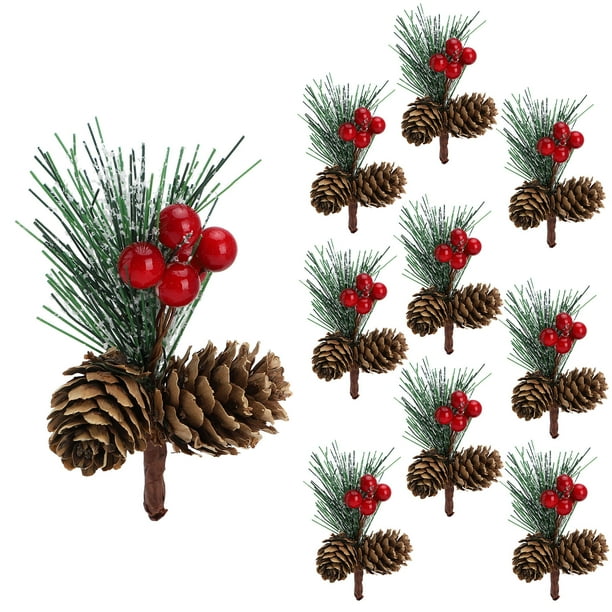 Observaciones al realizar un pedido: 10 piezas por paquete el lote mínimo es de 200 piezas No 3 agujas de pino Mini colgante de árbol de Navidad simulado Suministros navideños ANGGREK Otros