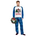 thumbnail image 4 of iHapHap Matching Family Christmas Pajamas Blue Plaid Cross Tree Sleepwear Set, Men 5XL, 4 of 6