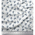 thumbnail image 1 of Soimoi White Rayon Fabric Dot & Blue Leaf Leaves Fabric Prints by Yard 58 Inch Wide, 1 of 3