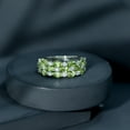 thumbnail image 4 of Rosec Jewels Natural Peridot Wedding Band for Women - Oval Peridot 3 Row Wide Band Ring - AAA Quality - with Jewelry Box, 925 Sterling Silver, US 4.50, 4 of 7