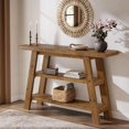 thumbnail image 3 of Tribesigns Solid Wood Console Table, 47.24" Long Farmhouse Entryway Table with 3-Tier Shelves, Rectangular Couch Tables Behind Sofa, Narrow Accent Tables for Hallway, Entrance, Foyer, Living Room, 3 of 10