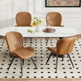 thumbnail image 5 of MOONMISS Dining Chairs Set of 2, Upholstered Kitchen Chairs with Backrest and Metal Legs,Brown, 5 of 6