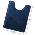 thumbnail image 3 of 1 Contour Clara Clark Bath Mat Bathroom Rug - Absorbent Memory Foam Bath Rugs - Non-Slip, Thick, Cozy Velvet Feel Microfiber Bathrug, Plush Shower, Toilet- Floor Bathmats Carpet - Blue - 24"x19", 3 of 6