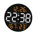 thumbnail image 3 of Calendario de reloj de pared digital  degree f/ degree C conmutable con la semana de la fecha de luz nocturna para el dormitorio de la oficina dormitorio a salón Naranja, 3 of 8
