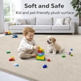 thumbnail image 2 of Buganda Soft Area Rugs, Low Pile Area Rug for Living Room Bedroom, Non Slip Washable Decor Carpet, 5'x8', Beige, 2 of 6