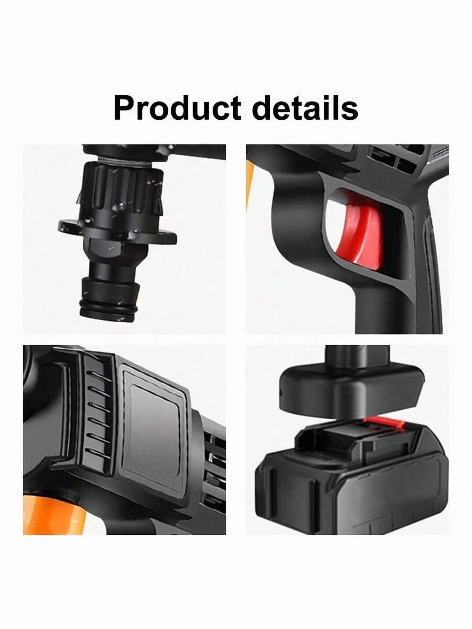 [Rechargeable Electric Cleaning Tool] Cordless High-Pressure Car Washer Gun- Portable Rechargeable Electric Cleaning Tool With 435PSI Water Gun, Foam Cannon