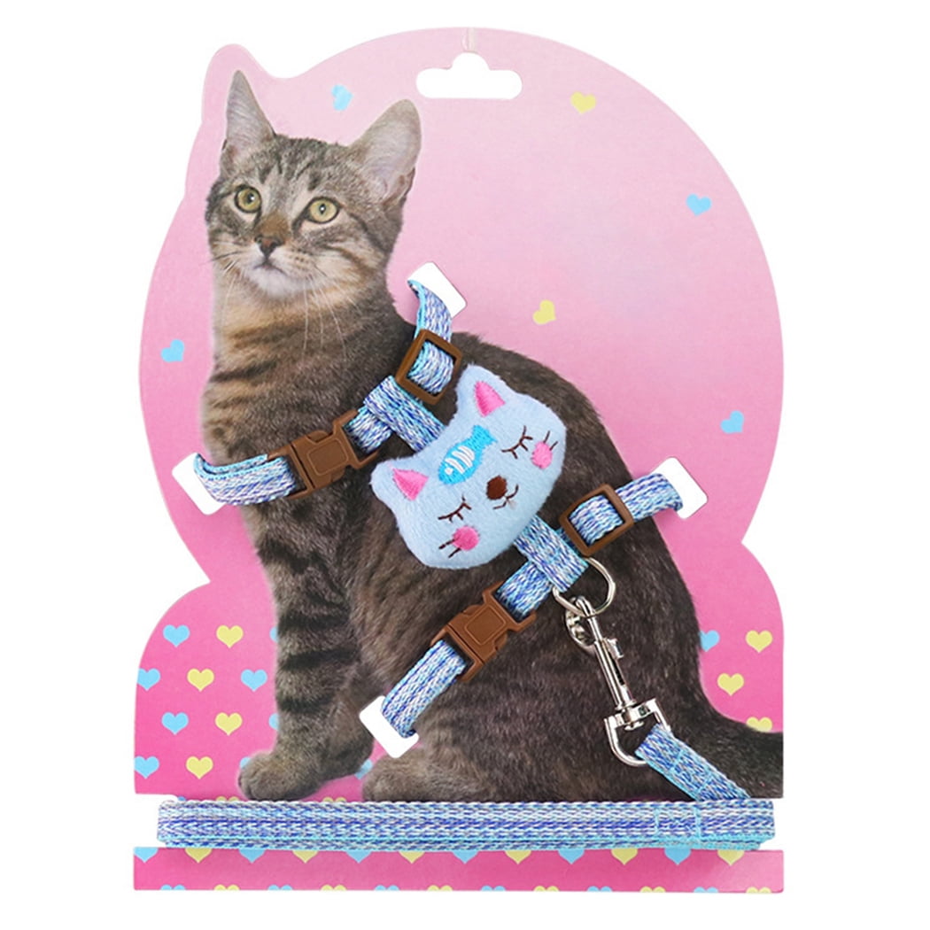 Pet Harness Adjustable Cartoon Kitten Harness Cat Vest Harness with Pet