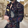 thumbnail image 2 of Camisas de moda con estampado floral en 3D para hombre, camisas de manga larga con solapa estampada, ropa informal vintage de lujo con gráficos de calle, tops ajustados para hombre, 2 of 5