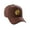Brown, variant on Structured Baseball Hat Cap Curved Visor Old English Font Alphabet A to Z, Black Hat Gold F