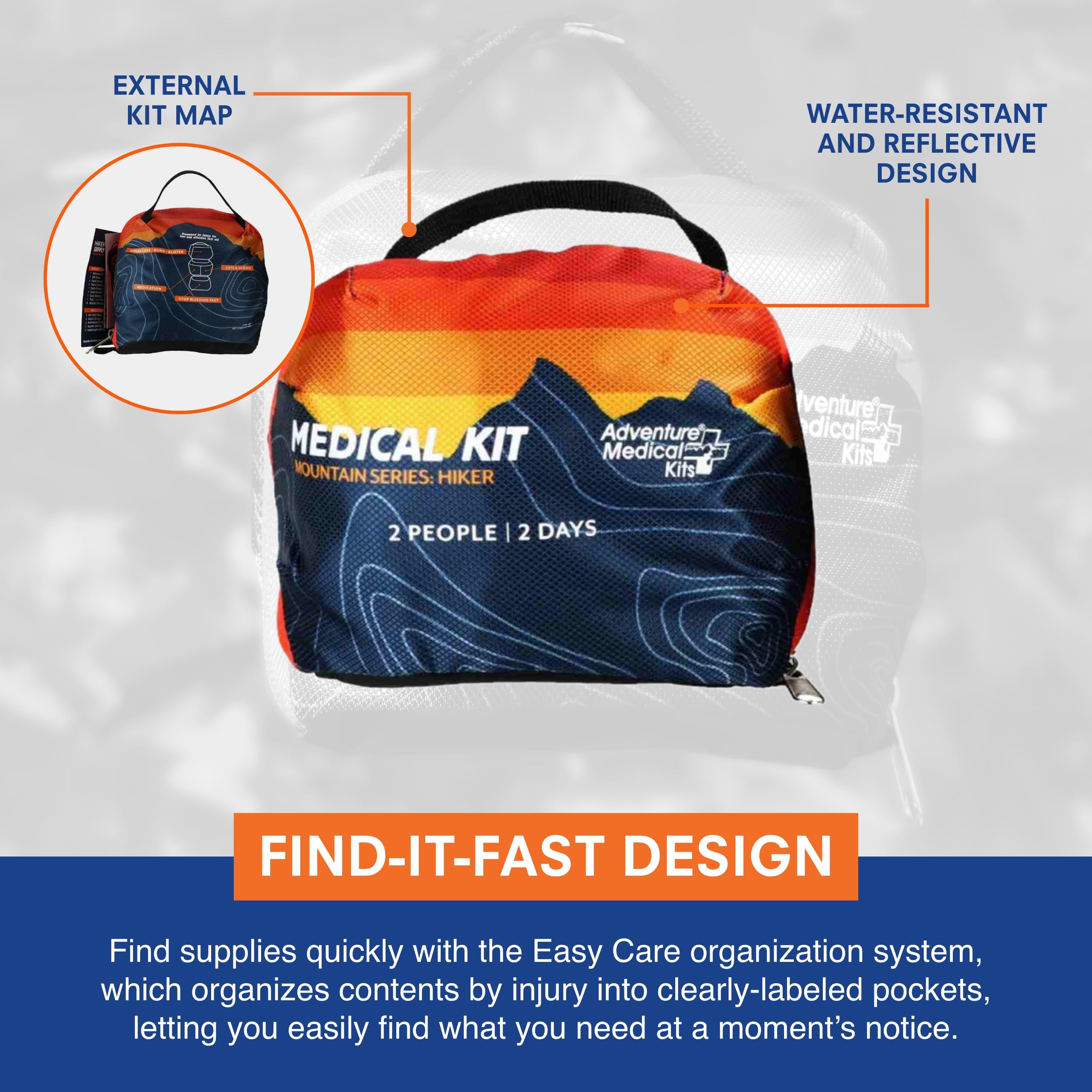 Adventure Medical Kits Mountain Series Hiker Kit, Sunset Bag