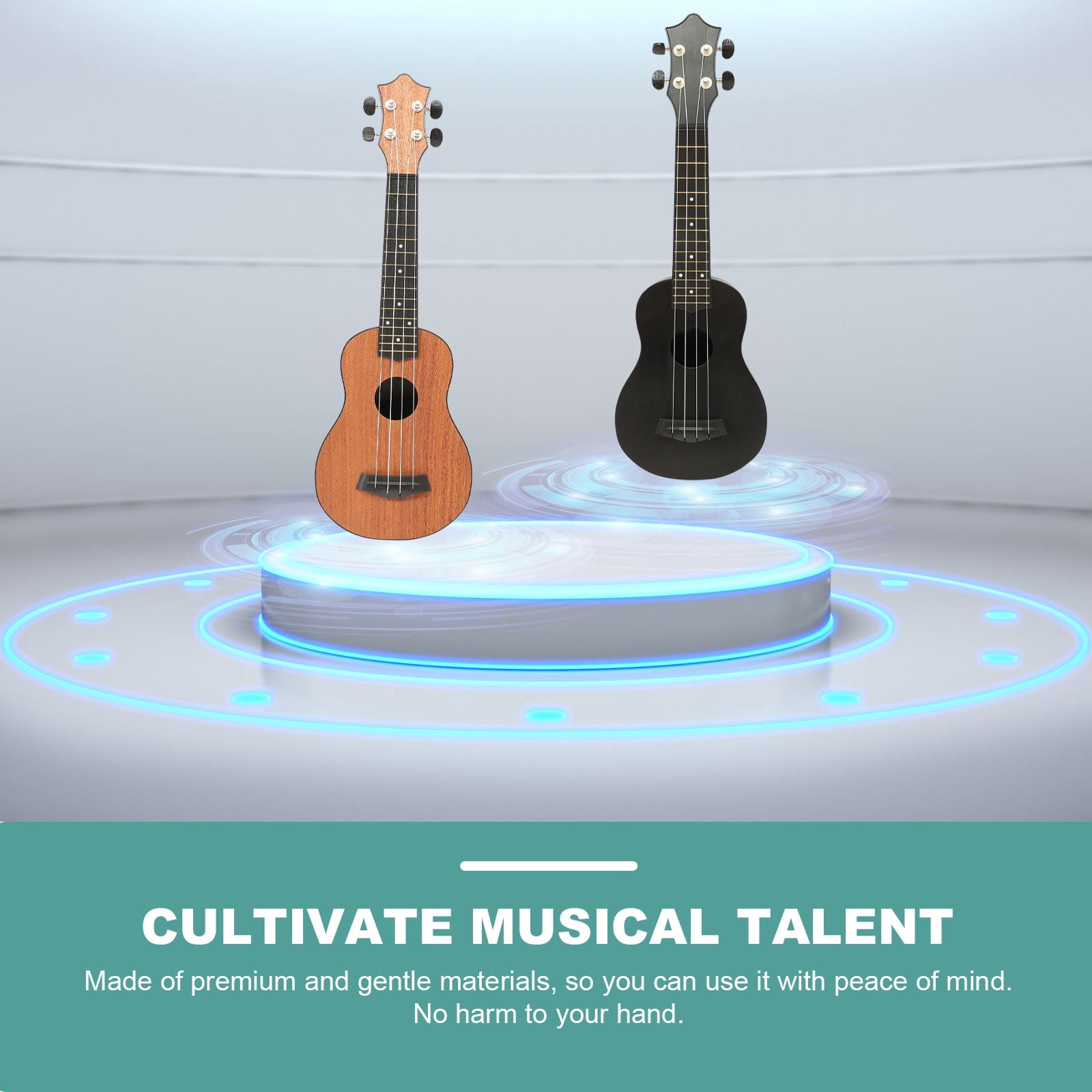 WEUVEB Beginner Soprano Ukulele with Smooth Polished Edges, Wood Material, Perfect for Kids and Adults Learning Music
