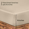 thumbnail image 4 of Royale Linens Fitted Sheet Twin XL - Brushed Hotel Quality 1800 UltraSoft Wrinkle & Fade Resistant - Bottom Sheet - Deep Pocket Stretches Up to 16" - Fitted Sheet Only - Elastic Sheet (TwinXL, Sand), 4 of 9