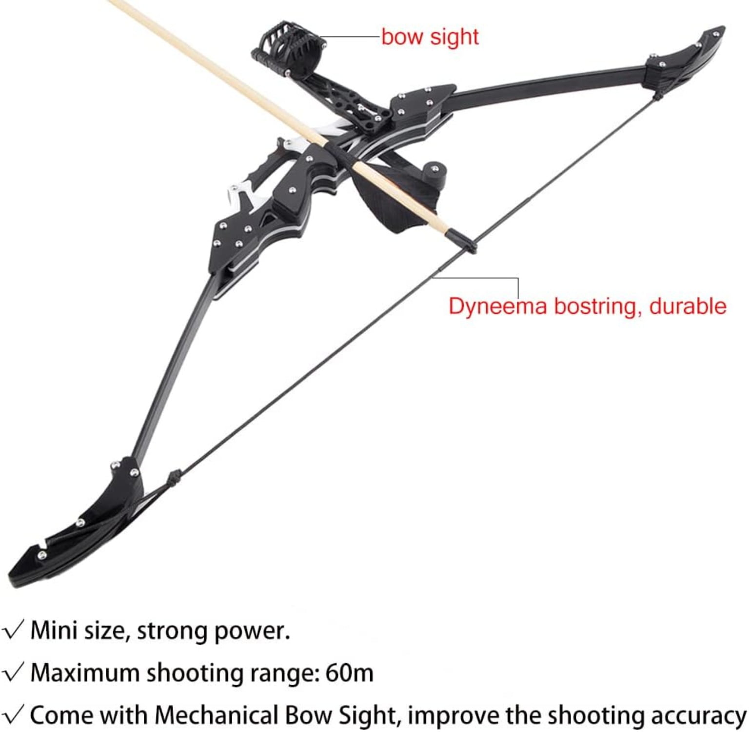 Clianle Archery Mini Bow and Arrow Set Mini Recurve Bow Hunting Longbow Mini Compound Bow Right Left Hand for Shooting Practice
