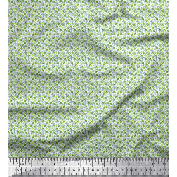 Soimoi Poly Georgette Fabric Leaves & Rose Shirting Fabric Prints by Yard 52 Inch Wide